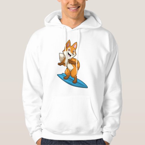 Fox as Surfer with Surfboard Hoodie