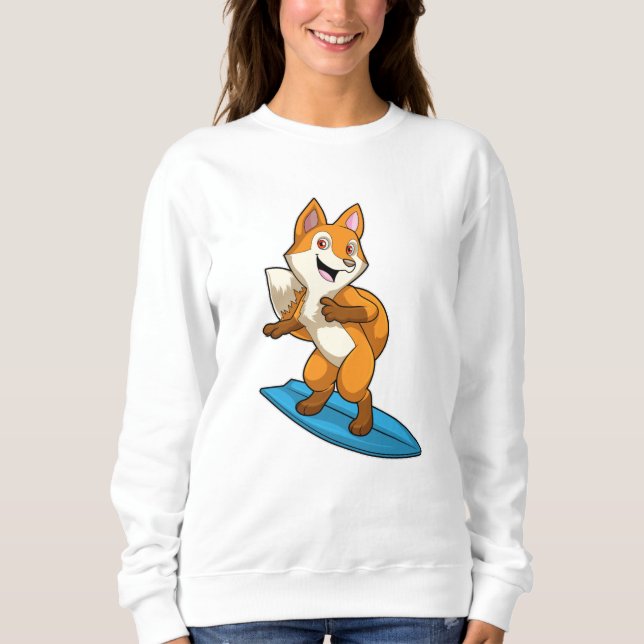 Fox as Surfer with Surfboard Sweatshirt (Front)