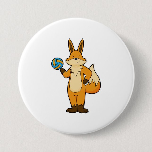 Fox as Volleyball player with Volleyball Button (Front)