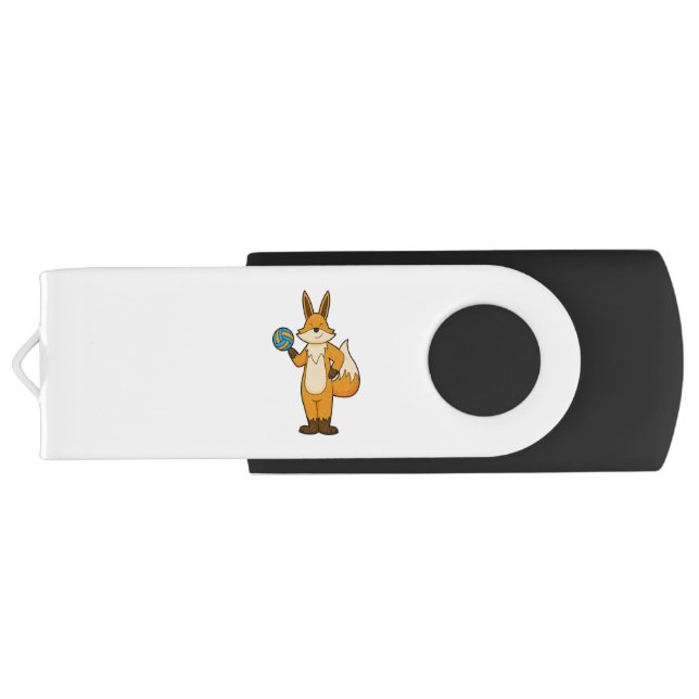 Fox as Volleyball player with Volleyball Flash Drive (Back)