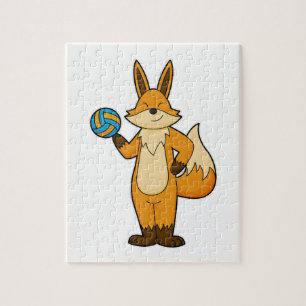 Fox as Volleyball player with Volleyball Jigsaw Puzzle
