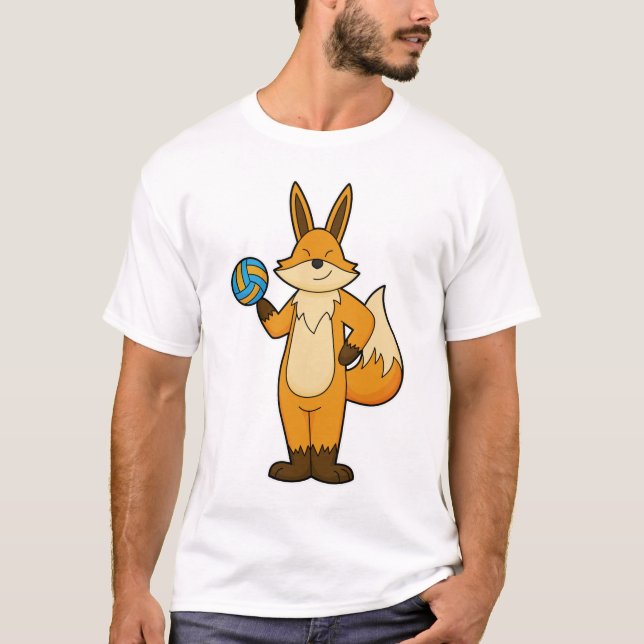 Fox as Volleyball player with Volleyball T-Shirt (Front)