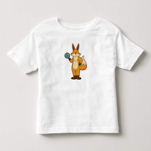 Fox as Volleyball player with Volleyball Toddler T-shirt (Front)