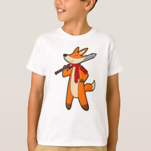 Fox as Warrior with Sword & Scarf T-Shirt