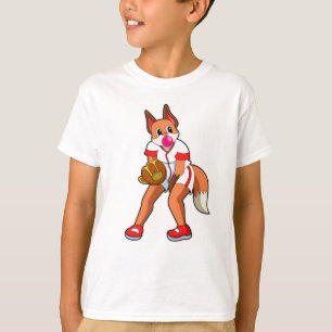 Fox at Baseball with Baseball glove T-Shirt