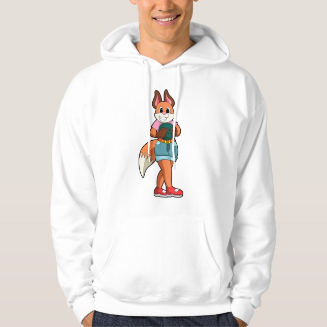 Fox at Bowling with Bowling ball Hoodie (Front)