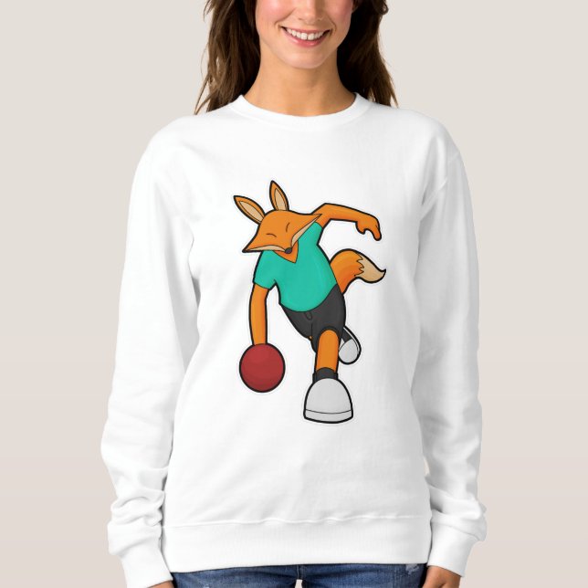 Fox at Bowling with Bowling ball Sweatshirt (Front)