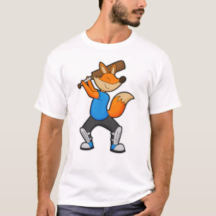 Fox at Cricket with Cricket bat T-Shirt