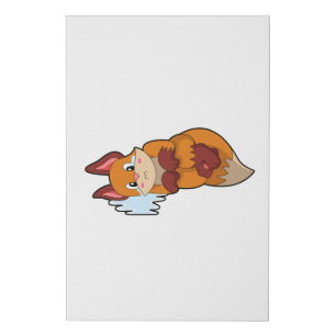 Fox at Crying Faux Canvas Print
