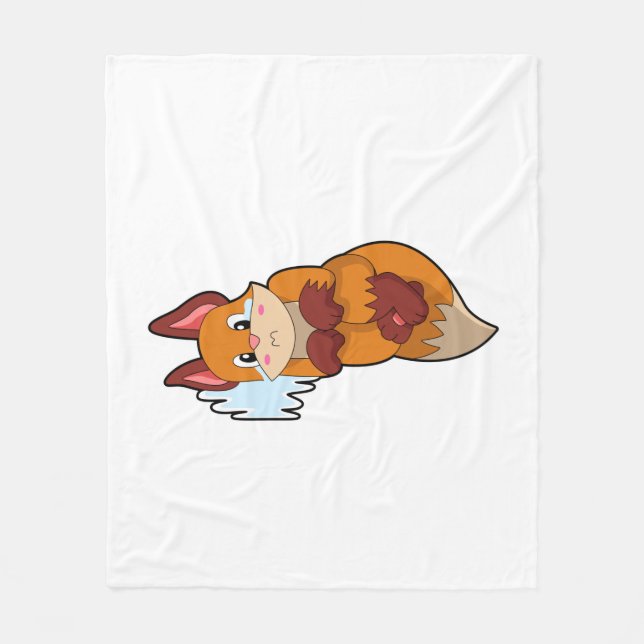 Fox at Crying Fleece Blanket (Front)