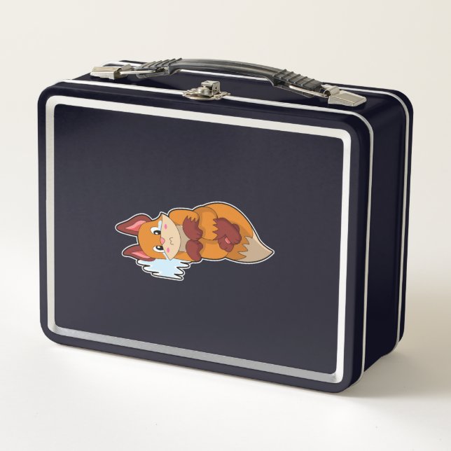 Fox at Crying Metal Lunch Box (Front)