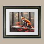 Fox at Dusk Poster<br><div class="desc">Watercolor of a fox at dusk.</div>