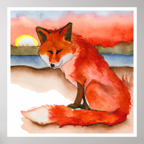 Fox at Dusk        Poster