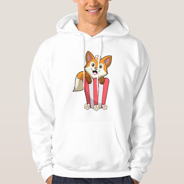 Fox at Eating with Popcorn Hoodie (Front)