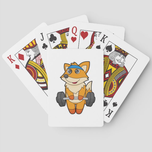 Fox at Fitness with Barbell Poker Cards (Back)