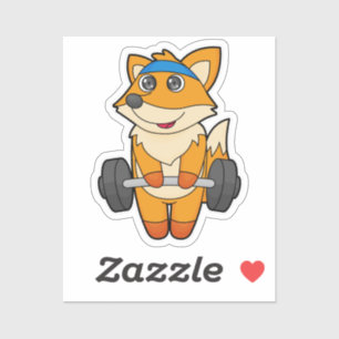 Fox at Fitness with Barbell Sticker