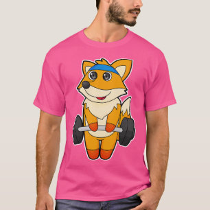 Fox At Fitness With Barbell  T-Shirt