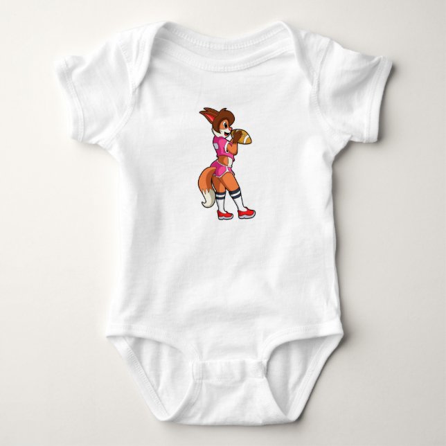 Fox at Football Sports Baby Bodysuit (Front)