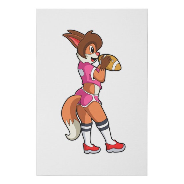 Fox at Football Sports Faux Canvas Print (Front)