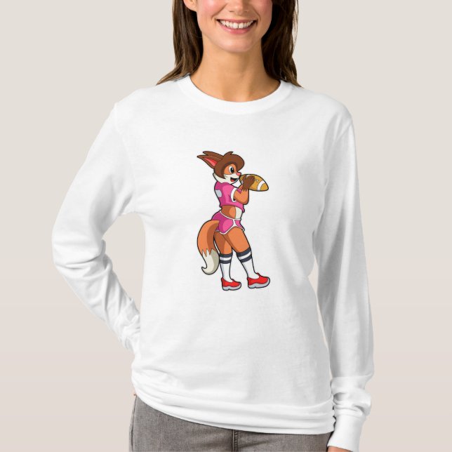 Fox at Football Sports T-Shirt (Front)