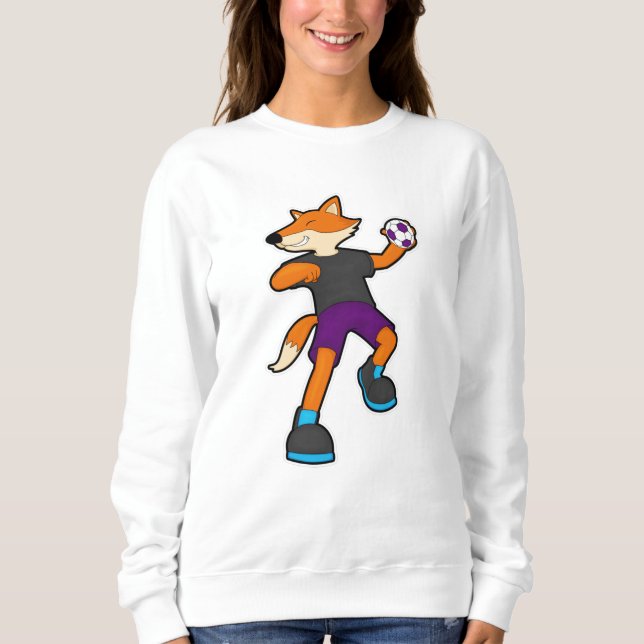 Fox at Handball player with Handball Sweatshirt (Front)