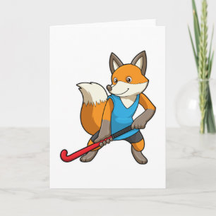 Fox at Hockey with Hockey bat Card
