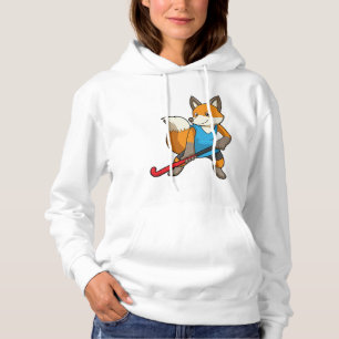 Fox at Hockey with Hockey bat Hoodie