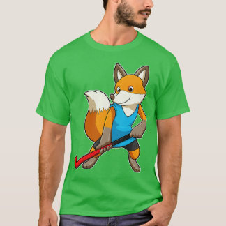 Fox at Hockey with Hockey bat T-Shirt