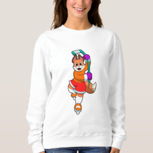 Fox at Ice hockey with Ice hockey stick Sweatshirt