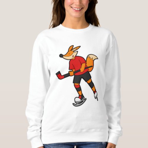 Fox at Ice hockey with Ice hockey stick Sweatshirt