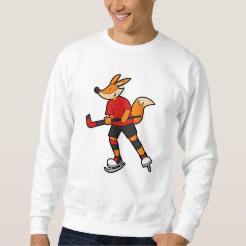 Fox at Ice hockey with Ice hockey stick Sweatshirt