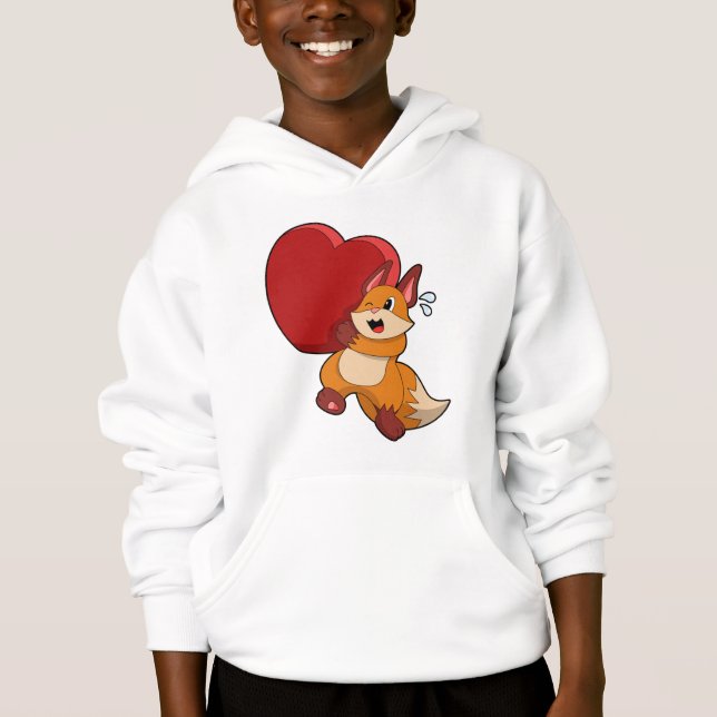 Fox at Love with Heart Hoodie (Front)