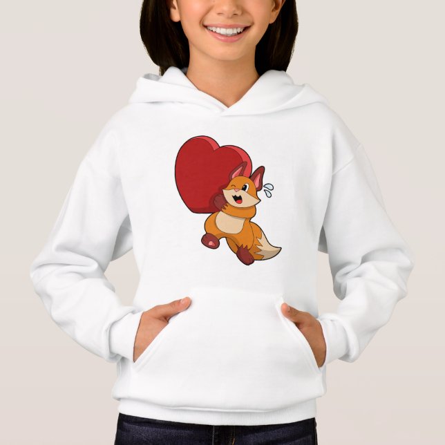 Fox at Love with Heart Hoodie (Front)