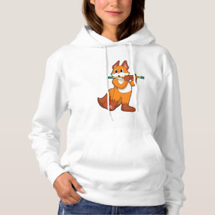Fox at Music with Flute.PNG Hoodie