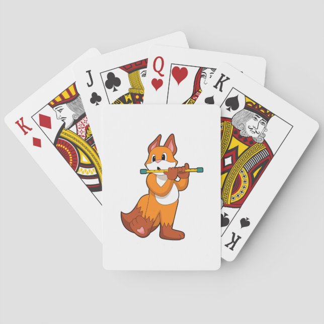 Fox at Music with Flute.PNG Poker Cards (Back)