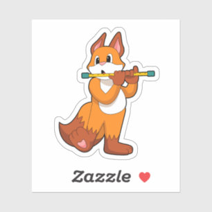Fox at Music with Flute.PNG Sticker