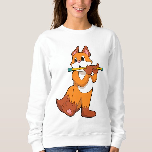 Fox at Music with Flute.PNG Sweatshirt (Front)