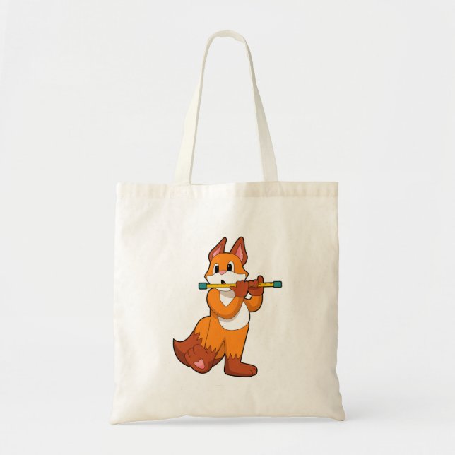 Fox at Music with Flute.PNG Tote Bag (Front)