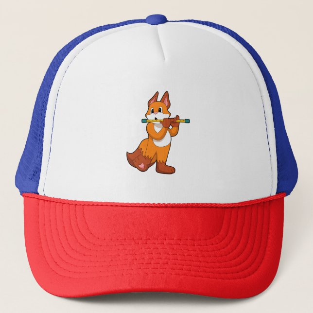 Fox at Music with Flute.PNG Trucker Hat (Front)