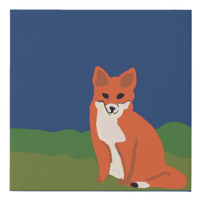 Fox at night  faux canvas print (Front)