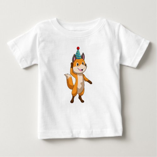 Fox at Party with Party hat Baby T_Shirt
