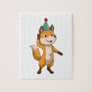 Fox at Party with Party hat Jigsaw Puzzle
