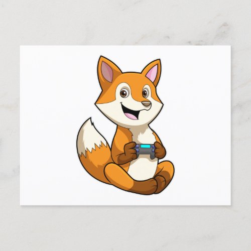 Fox at Playing with Controller Postcard