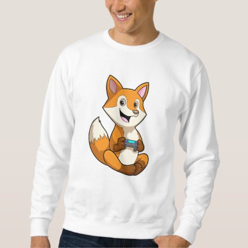 Fox at Playing with Controller Sweatshirt