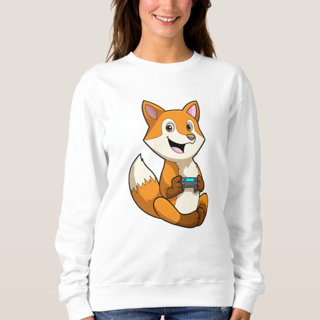 Fox at Playing with Controller Sweatshirt (Front)