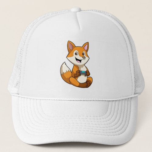 Fox at Playing with Controller Trucker Hat