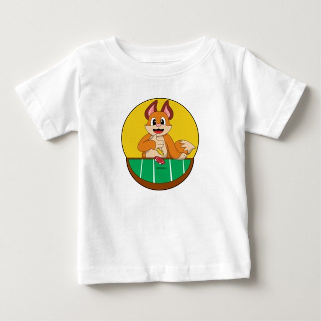 Fox at Poker with Poker chips Baby T-Shirt (Front)