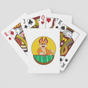 Fox at Poker with Poker chips Cards