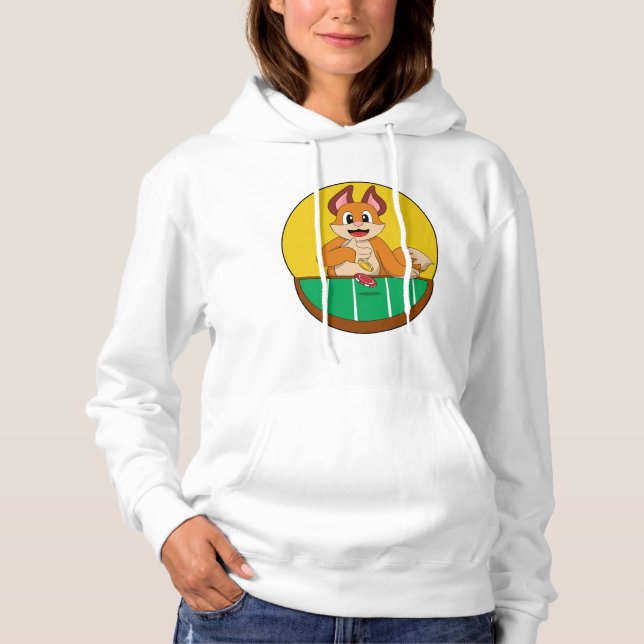 Fox at Poker with Poker chips Hoodie (Front)