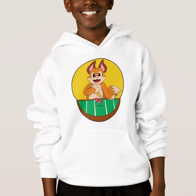 Fox at Poker with Poker chips Hoodie (Front)